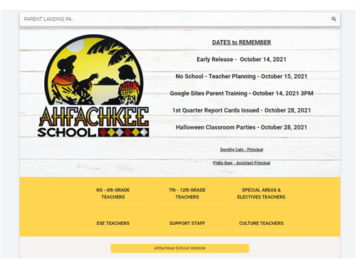 Teacher Pages for Students and Parents